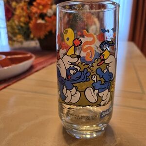 Vintage 1983 Smurf Collector 12 oz. Glass – Baker Smurf Edition, Birthday